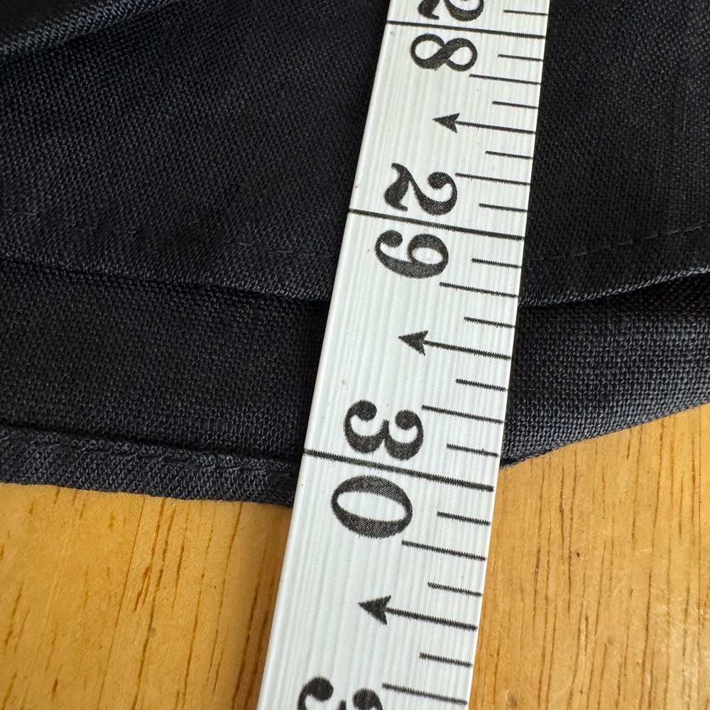 Westbound Linen Women’s Black Button Up Smocked Waist Mock Collared Shirt Size 8 - Picture 12 of 12